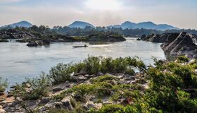 Don Khong Island boat on the Mekong River, Laos